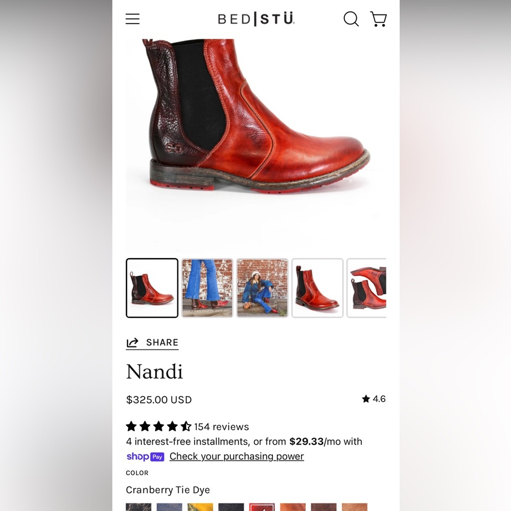 BED|STU Nandi Rustic Brown Leather Chelsea Boots Winter Outdoor Quality Classic - Picture 3 of 16